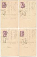 1925 4 db RÉGI T. Corbella művészlap egy levelezésből: párok, hölgyek / 4 pre-1945 art postcards fro...