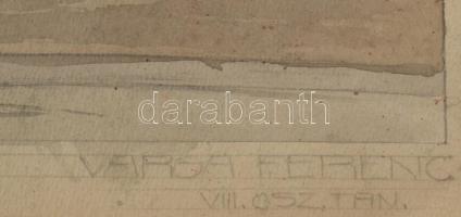 Varga Ferenc jelzéssel: Mi újság (Pestszenterzsébet, 1942). Akvarell, papír, lapszéli apró sérülésse...