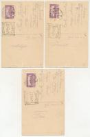 1925 3 db RÉGI T. Corbella művészlap egy levelezésből: hölgyek oroszlánnal / 3 pre-1945 art postcard...