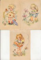 5 db RÉGI gyerek művészlap / 5 pre-1945 children art postcards