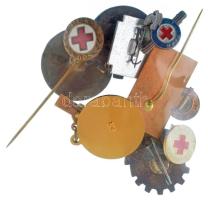 Vegyes, 10xklf külföldi "Vöröskereszt" tematikájú jelvény / kitűző tétel, közte szovjet, c...