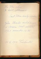 1952 Rosmalen (Hollandia), emlékkönyv holland nyelvű bejegyzésekkel, fotókkal, az első oldalon egy m...