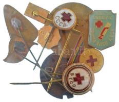 Vegyes, 10xklf külföldi "Vöröskereszt" tematikájú jelvény / kitűző tétel, közte szovjet, o...