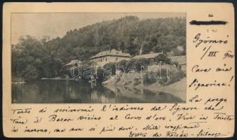 1900 Képeslap Feketeszámú 2kr bérmentesítéssel Gradoba küldve (ma Olaszország, akkor az Osztrák-Magy...