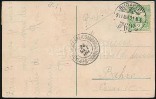 1911 Képeslap Turul 5f bérmentesítéssel Brazíliába / Postcard to Brazil "BUDAPEST" - "ADM. CORREIOS DA BAHIA TARDE"