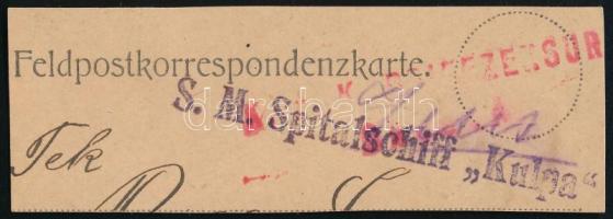 ~1916 Tábori posta levelezőlap darab "S.M. Spitalschiff Kulpa"
