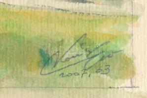 Kovács Ernő (-): Kápolna Visegrádnál, 2007. Akvarell, papír. Jelzett. 25×35 cm
