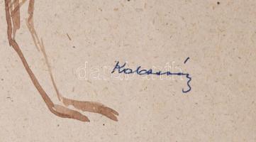 Olvashatatlan jelzéssel: Női aktok. Lavírozott tus, papír. Lapszéli szakadásokkal. 29,5×42 cm