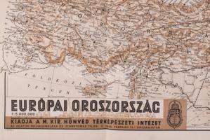 1942 Európai Oroszország térképe, 1 : 5.000.000, kiadja a M. Kir. Honvéd Térképészeti Intézet, ceruz...