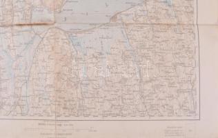 cca 1935 Pápa és környékének térképe, 1 : 200.000, M. Kir. Honvéd Térképészeti Intézet, 62,5x45,5 cm