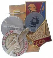Vegyes, 7db-os szovjet jelvény tétel, közte Vosztok 1, Vosztok 2 jelvények, Lenin, Sztálin jelvények T:AU,XF Mixed, 7pcs Soviet badge lot, in it Vostok 1, Vostok 2 badges, Lenin, Stalin badges C:AU,XF