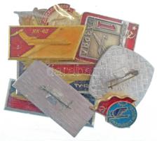 Vegyes, 10db-os szovjet repülős jelvény tétel T:AU-VF Mixed, 10pcs Soviet Airplane badge lot C:AU-VF