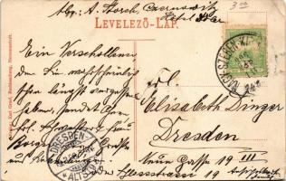 1906 Nagyszeben, Hermannstadt, Sibiu; Fleischergasse / Hentes utca, templom. Karl Graef kiadása / st...