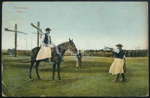 1915 Képeslap Turul 5f bérmentesítéssel Ausztráliába küldve, átmenő bélyegzéssel / Postcard to Austr...