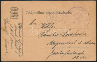 1917 Tábori posta levelezőlap "K.u.K. FELDPOSTAMT / 343" , "DAMPFER UNA DER K.U.K. KRIEGSMARINE"