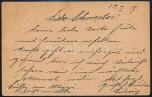 1917 Tábori posta levelezőlap "K.u.K. FELDPOSTAMT / 343" , "DAMPFER UNA DER K.U.K. KR...