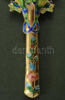 Kínai díszes nagyító. Műgyantás fémlemez, többszinű gekkó tartja a lencséjét, újszerű állapotban, do...