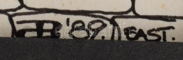 Olvashatatlan jelzéssel: Mesevilág, 1989. Tus, papír. Paszpartu széle sérült. 51,5×36 cm