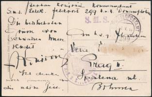 1918 Tábori posta képeslap "K.u.K. FELDPOSTAMT / 299" , "K.u.K. Kriegsmarine / S.M.S. Lelek" , "S.M.S. LELEK" Ez a képeslap igazolja, hogy Konyovits még egy hónappal a Kalis/Kohl által megadott időkeret után is az S.M.S. Lelek parancsnoka volt. Nagyon ritka és értékes darab!