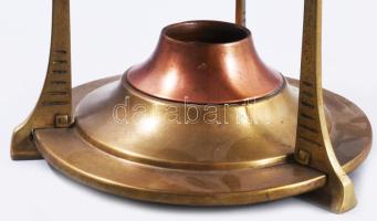 Négycsapos szamovár, pótolt fedővel, kétrészes, m: 30 cm