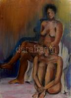 Jelzés nélkül: Női aktok. Pasztell, papír. Lapszéli kisebb szakadással. 70×49,5 cm