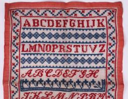 Hímzésminta. 1907, magyar, "Agotav Mari" készítő, kis sérüléssel, 55x38 cm