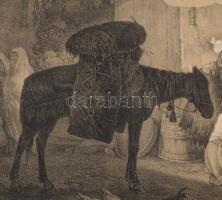 [Csecsen szénbányászok] O. Bakov metszete alapján. Nagy méretű litográfia. Lap szélén metszetet nem ...