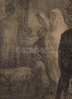 [Csecsen szénbányászok] O. Bakov metszete alapján. Nagy méretű litográfia. Lap szélén metszetet nem ...