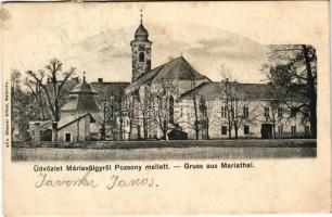 1909 Máriavölgy, Mariental, Mariathal, Marianka (Pozsony, Pressburg, Bratislava); templom. Wiesner Alfréd kiadása 60 a. / church (EK)