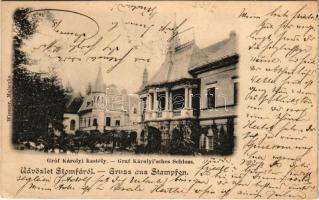 1901 Stomfa, Stampfen, Stupava; Gróf Károlyi kastély. Wiesner Alfréd kiadása / Schloss / castle