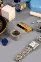 Vegyes bolha tétel, közte hőmérő, öngyújtó, tintás üveg, játékautó, stb