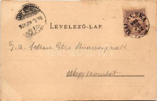 1900 Egyházhely, Kiripolcz, Kostoliste; látkép, cigány tanya. Wiesner kiadása / panorama view with g...