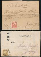 1871-1872 Sürgős levél és nyomtatvány Réznyomat bérmentesítéssel / Cover + Printed matter