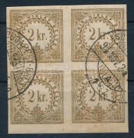 1888 Hírlapilleték bélyeg 2kr négyestömb