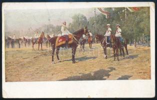 1917 Tábori posta képeslap "K.u.K. FELDPOSTAMT / b 299" , "K.u.K. DONAU-FLOTTILLEN / ...