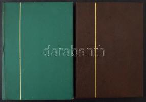 2 db A/4-es, 16 illetve 24 lapos berakó, használt állapotúak, elszíneződésekkel, de ép gerinccel