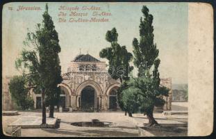 1917 Tábori posta képeslap Jeruzsálemből Mezőtúrra, "K.u.K. GEBIRGSARTILLERIEREGIMENT Nro 6 / H...