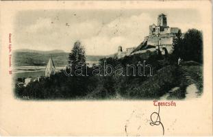 1900 Trencsén, Trencín; látkép, vár. Gansel Lipót kiadása / Trenciansky hrad / castle, bridge (EK)