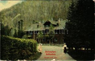 1912 Barlangliget, Höhlenhain, Tatranská Kotlina (Magas-Tátra, Vysoké Tatry); Szepesbéla nyaraló, villa. Kottás Berta kiadása / villa, hotel (szakadások / tears)