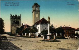 1912 Poprád (Magas-Tátra, Vysoké Tatry); Fő tér, Galló Ede üzlete / Hauptplatz / main square, shop (EK)