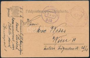 1917 Tábori posta levelezőlap "K.u.K. ETAPPENPOSTAMT / 343" , "K.u.K. DONAUFLOTTILLENKOMMANDO" hátoldalán "Der k.u.k. Donauflottillenkommandant" (Ez a képeslap különösen érdekes, mivel Karl Lucich, Linienschiffkapitány (született 1868-ban, közlönyben 1914. július 22-én jelent meg Linienschiffkapitän néven) írta és írta alá, aki 1914 októberétől 1917-ig vezette a Dunai Flottillát.)