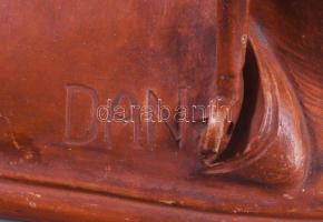 Dante Alighieri terrakotta mellszobra. cca 1905 UT jelzéssel. A munka feltehetően az L. Galli &a...