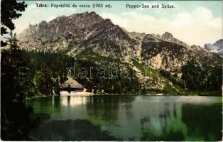 1912 Tátra, Magas-Tátra, Vysoké Tatry; Poprádi-tó és csúcs. Cattarino S. utóda Földes Samu kiadása 2...