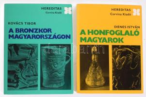 3 db magyar történelemmel kapcsolatos könyv: Dienes István: A honfoglaló magyarok.; Kovács Tibor: A bronzkor Magyarországon. Hereditas sorozat. Bp., 1977-1978, Corvina. Kiadói papírkötés. + Györffy György: A magyarság keleti elemei. Bp., 1990, Gondolat. Kiadói kartonált papírkötés, kissé viseltes borítóval.