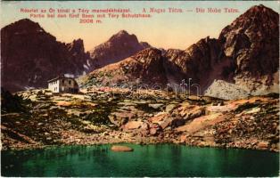 1912 Tátra, Magas-Tátra, Vysoké Tatry; Téry menedékház az Öt-tónál / Téry-Schutzhaus bei den Fünf-Seen / rest house (EK)
