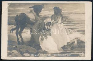 1917 Tábori posta képeslap "K.u.K. FELDPOSTAMT / b 299" , "K.u.K. DONAUFLOTTILLENKOMM...