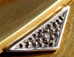 Arany (Au) bross, kő rárakásokkal, jelzett, 45x25mm, bruttó 6,2g