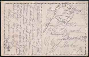 1916 Képeslap Budapesten keresztül Leopold Güttnernek, a Dunai Flottilla Parancsnokság tagjának az S.M.S. Hebe-n