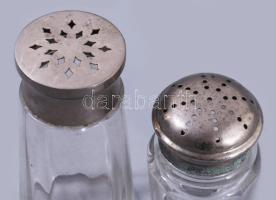 Antik porcukorszóró és kakaószóró, m: 13 cm alatt