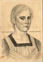 1944 Bauerntochter aus Lippe-Detmold. Deutscher Blutadel in aller Welt / WWII German NS (nazi) propaganda art postcard, swastika. Feldpost A. Daehler Nr. 38. s: W. Willrich (EB)